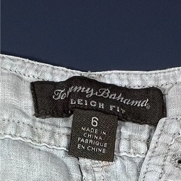 Tommy Bahama 100% Linen Khaki Shorts Size 6 | Leigh Fit Low Rise - Picture 4 of 12